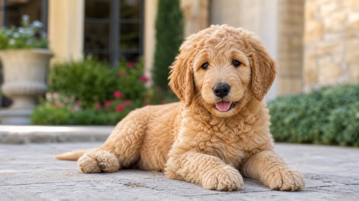 Goldendoodle puppy for Houston families comparing Goldendoodle costs